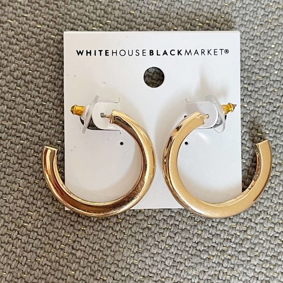 White House Black Market Jewelry - White House Black Market Gold Hoop Earrings